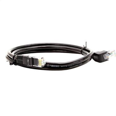 Imagem de Cabo de Rede Cat5e Plug 90 Graus para Cima Preto - 7 Metros - CIRILO C