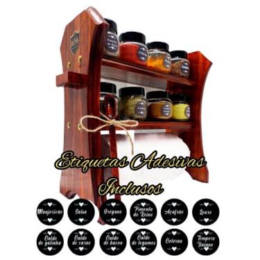 Imagem de Porta temperos com Suporte de Papel Toalha e Colher dosadora - Boss Ar