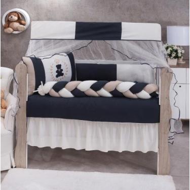 Imagem de Kit enxoval para berço bebê microfibra modelo meia trança lorenzo mari