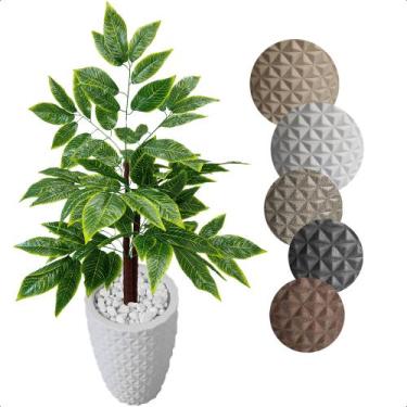 Imagem de Brasileirinho Planta Artificial com Vaso Decorativo - Flor de Mentirin