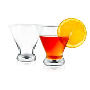 Imagem de NutriChef Copos de Martini transparentes de 238 g, 2 conjuntos de copos de coquetel elegantes soprados à mão para uísque, uísque, vinho, licor, gin e bebidas mistas, pode ser lavado na lava-louças