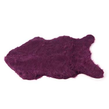 Imagem de Tapete de sofá de Pele de Carneiro Falsa Akozon | Almofada Aconchegante de lã de Ovelha para Quarto, Sala de Estar, Assento de Janela, Cobertor Macio (Roxo)