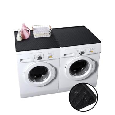 Imagem de Catii 2 peças de capas de lavadora e secadora para a parte superior, tapete protetor de máquina de lavar de 60 x 60 cm, material de silicone, antiderrapante, à prova d'água, capa para máquina de lavar