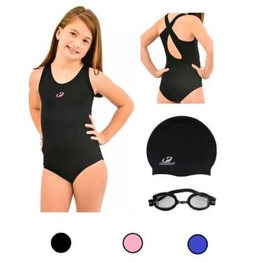 Imagem de Kit Maiô Infantil, Óculos UV e Touca Natação GH02JR Hammerhead, 06, Pr