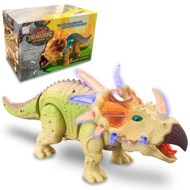 Imagem de Dinossauro Elétrico Tricerátops Com Movimento Som E Luz LEDs