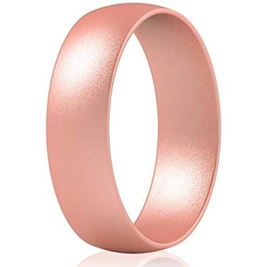 Imagem de ThunderFit Alianças de casamento de silicone unissex, alianças de noivado de borracha 6,3 mm de largura 1,65 mm de espessura - 1/2/3/4/5/6/7 pacote variado, 14.5 - 15 (23.06mm), Silicone, Sem pedra