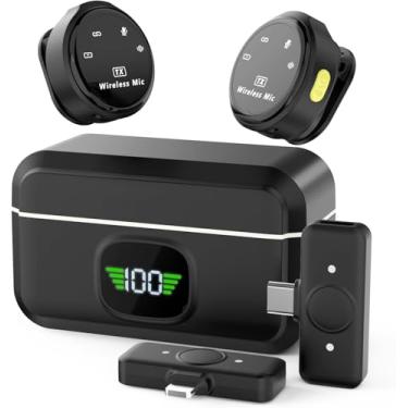 Imagem de Microfone de lapela sem fio para celular/câmera/PC/laptop com Lightning/USB-C/plug, latência ultrabaixa, gravação HD de 360°, redução de ruído inteligente, adequado para gravação de vídeo e streaming