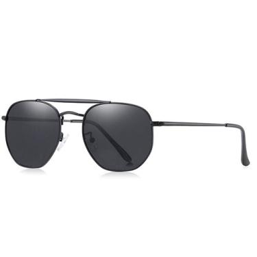 Imagem de Oculos de Sol Unissex Barcur Polarizado Design Classico Hexágono Uv400