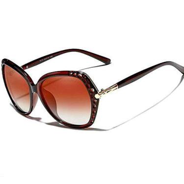 Imagem de Óculos de Sol Feminino Grande Borboleta Kingseven N-7215 Proteção UV40