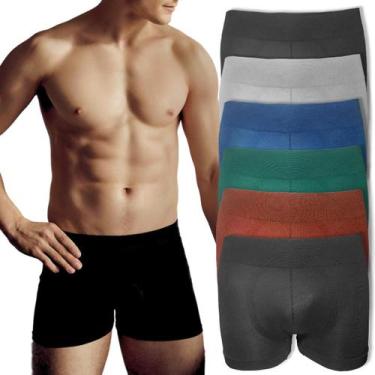 Imagem de Kit 6 Cueca Boxer Respirável Masculina Microfibra Adulto - Rupee, G/GG