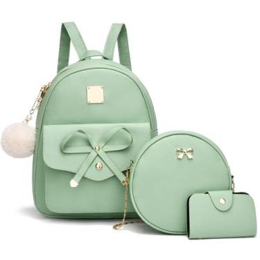 Imagem de Mochila Feminina I IHAYNER - Bowknot Fashion Couro Verde