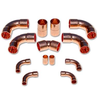 Imagem de Conjunto de linhas de cobre HVAC R 3/8 e 7/8 kit de acessórios de cobre ar condicionado, refrigeração, linha de líquido e tubos de tubulação de linhas de sucção para sistemas A/C central/dividido