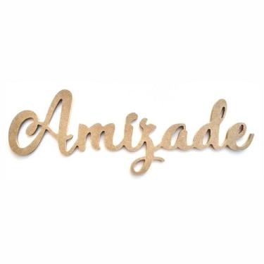 Imagem de Palavra Decorativa Amizade Lettering Para Parede 35cm em Mdf Cru 6mm -
