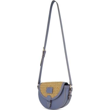 Imagem de Tommy Bahama Bolsa transversal, mini bolsa feminina, design de tecido e alça de ombro ajustável, azul-marinho, Azul marino