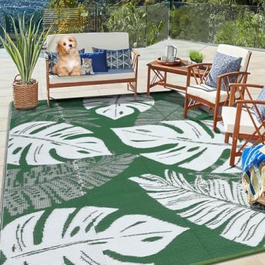 Imagem de COZYLOOM Tapete para ambientes externos, 22,5 x 30,5 cm, impermeável, reversível, tapete para ambientes internos e externos, tapete de palha de plástico grande para pátio, deck, varanda, piscina,