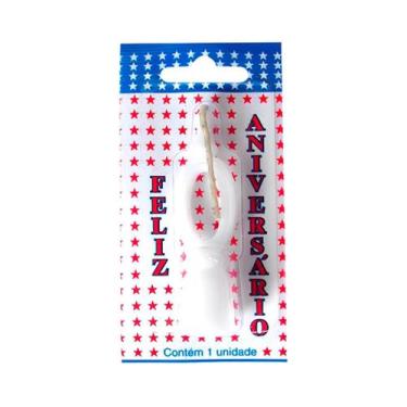 Imagem de Vela aniversario branca (nr00) bianco c/ 10 un