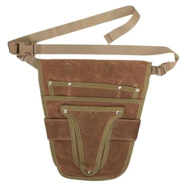 Imagem de Fenteer Ferramenta de cintura ferramentas de jardinagem Belt Belt Diy Utility Belt Aventn Garden cinto da cintura para jardineiros carpinteiros artesãos, Marrom