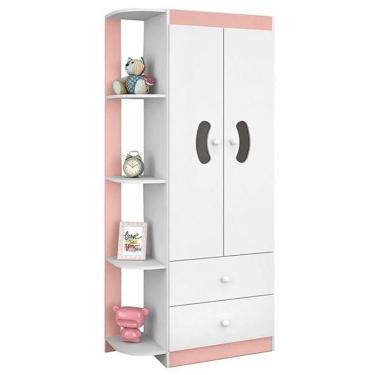 Imagem de Guarda Roupa Ternura 2 Portas - Peternella Móveis Branco/Rosê