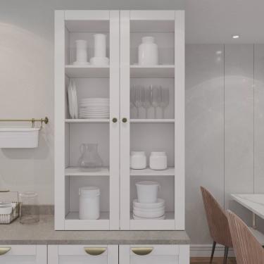 Imagem de Armário Aéreo 2 Portas 135cm com Porta de Vidro Arizona CabeCasa MadeiraMadeira