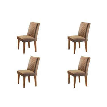Imagem de Conjunto 4 Cadeiras Para Sala De Jantar Milena Imbuia