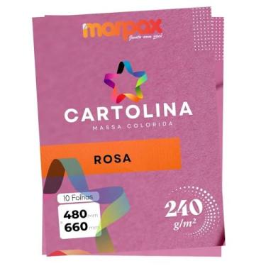 Imagem de Cartolina 240g 480x660mm Rosa Marpax 10fls
