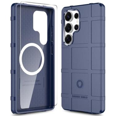 Imagem de LABILUS Rugged Shield Capa protetora tática magnética à prova de quedas de 2,4 m TPU grossa para MagSafe compatível com Galaxy S25 Ultra (6,9 polegadas) - azul marinho