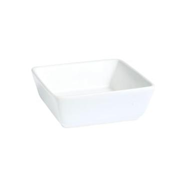 Imagem de Prato de cerâmica quadrado simples e criativo, prato de lanche de frutas secas para uso doméstico - branco semibrilhante