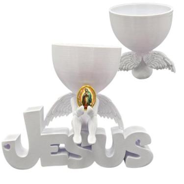 Imagem de Anjinho da Guarda Nossa Senhora de Guadalupe Jesus 3d Vaso - Point da 