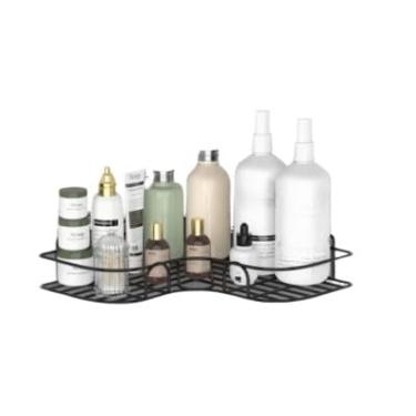 Imagem de Prateleira Banheiro Adesiva Kit 2 Peças Ideal Para Organizar Shampoo Sabonete E Acessórios De Banho(Preto)