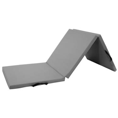 Imagem de BalanceFrom Tapete de exercício dobrável de três dobras com alças de transporte para MMA, ginástica e piso protetor de academia, 5 cm de espessura, cinza