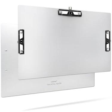 Imagem de LIUSHUN Três Clipes De Alumínio 11X17 Prancheta De Metal Inoxidável Pranchetas Penduradas Com Suporte Para Caneta De Arte De Bloco De Notas Prancheta Extra Grande Para Profissionais Médicos De Negóci