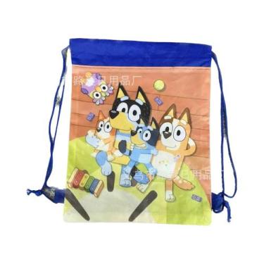 Imagem de Bolsa Infantil Bluey e Bingo - Bolsa de Tecido Não Tecido com Cordão, 