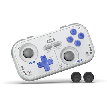Imagem de IINE Retro Pocket Wireless Game Controller – Compact Gamepad with Hall Effect Joysticks, Customizable Buttons, 1000Hz Polling Rate – Compatible with PC, Switch, Mobile, Steam Deck, Tablet (Grey)