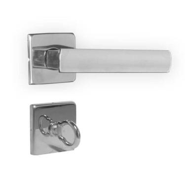 Imagem de Fechadura Banheiro 3F Design Roseta Quadrada Cromada 40Mm