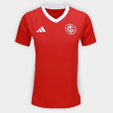 Imagem de Camisa Internacional Fanshirt 25/26 Adidas Feminina, Vermelho, Branco,