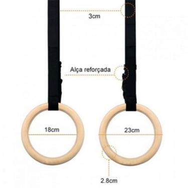 Imagem de Kit Argolas De Suspensão Olímpicas Madeira Para Crossfit