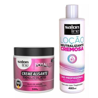 Imagem de Alisante Tioglicolato Argan Forte + Loção Neutralizante Cremosa Salon 