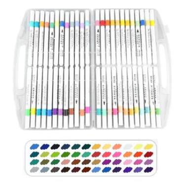 Imagem de Canetinha acrilica 60 canetas À prova dwaterproof água cores marcador acrílico desenho pintura marcadores canetas pintura diy artesanato