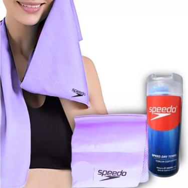 Imagem de Toalha Secagem Rápida Speedo Speed Natação Esportiva, Lilás