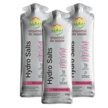 Imagem de 3x Eletrólitos Hydro Salts Alquimia da Saúde Pink Lemonade 10 Unidades
