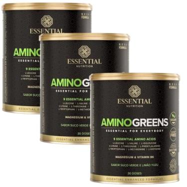 Imagem de Kit 3x Amino Greens Lata (261g) - Essential Nutrition