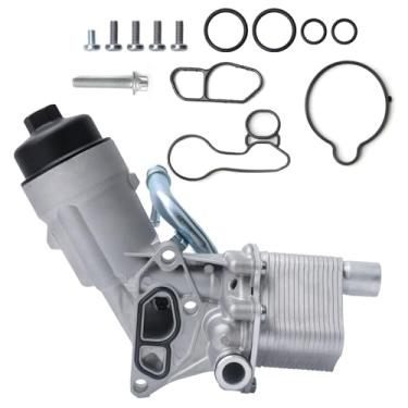 Imagem de Adaptador de montagem do filtro do refrigerador de óleo do motor com junta, inserção de filtro, tampa | Adequado para Turbo Chevy 1.4L 2011-2015 Cruze, 2012-2020 Sonic, 2015-2021 Trax, Buick Encore