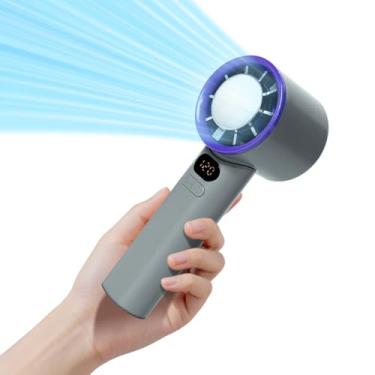 Imagem de Ventilador turbo portátil portátil com compressa fria - 15.000 RPM alta velocidade (1-120) mini ventilador pessoal ajustável com visor digital, ventiladores de resfriamento operados por bateria para