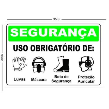 Imagem de Placa informativa segurança uso de epis imagens - CRIATIVA ADESIVOS
