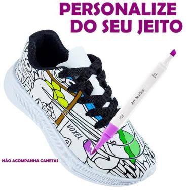 Imagem de Tênis Infantil Bob Goods Pra Colorir Canetinha Menino Menina Bobbie La