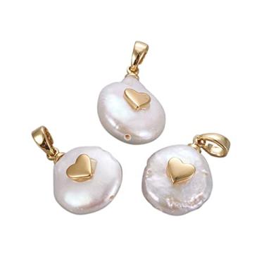 Imagem de Crafans Pingentes de pérola barroca natural, contas de pérolas Keshi, pingentes de pérolas de água doce com fio de cobre embrulhado para fabricação de joias, Zircônia cúbica Pérola Latão, Sem Pedra