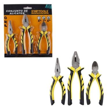 Imagem de Conjunto de 3 Alicates - Universal, Bico e Corte - STARTOOLS