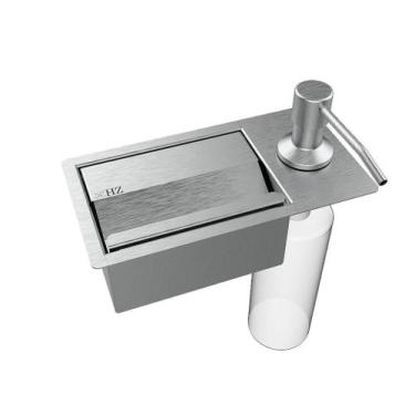 Imagem de Porta Esponja Com Dispenser Detergente De Embutir Inox - HZ