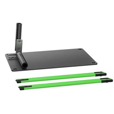 Imagem de WishDirect Suporte de taco de alinhamento de golfe com 2 bastões dobráveis, ângulo ajustável para treinamento de plano de balanço de golfe para apontar o balanço