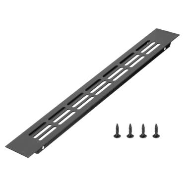 Imagem de PATIKIL Tampa de saída de ar da porta, 30,5 x 4,5 cm (dimensões externas), grade de ventilação com venezianas de alumínio, ventilação retangular com parafusos de montagem para armário de sapatos